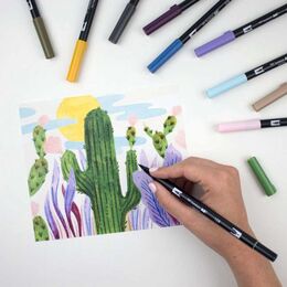 Tombow Dual Brush Pen Fırça Uçlu Kalem Seti 10 RENK DESERT FLORA COLOURS - 4