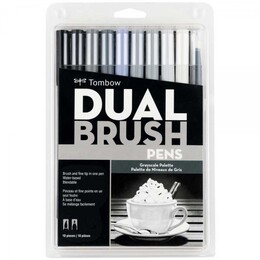 Tombow Dual Brush Pen Fırça Uçlu Kalem Seti 10 RENK GRAYSCALE COLOURS - 1