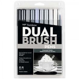 Tombow Dual Brush Pen Fırça Uçlu Kalem Seti 10 RENK GRAYSCALE COLOURS - 1