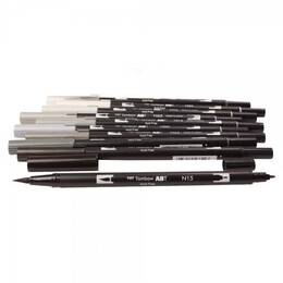 Tombow Dual Brush Pen Fırça Uçlu Kalem Seti 10 RENK GRAYSCALE COLOURS - 2