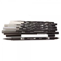 Tombow Dual Brush Pen Fırça Uçlu Kalem Seti 10 RENK GRAYSCALE COLOURS - 2
