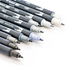 Tombow Dual Brush Pen Fırça Uçlu Kalem Seti 10 RENK GRAYSCALE COLOURS - Thumbnail