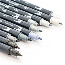 Tombow Dual Brush Pen Fırça Uçlu Kalem Seti 10 RENK GRAYSCALE COLOURS