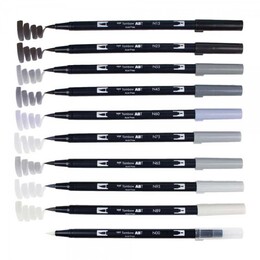 Tombow Dual Brush Pen Fırça Uçlu Kalem Seti 10 RENK GRAYSCALE COLOURS - 5