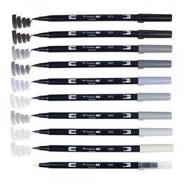 Tombow Dual Brush Pen Fırça Uçlu Kalem Seti 10 RENK GRAYSCALE COLOURS - 5