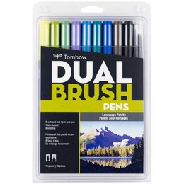 Tombow Dual Brush Pen Fırça Uçlu Kalem Seti 10 RENK LANDSCAPE COLOURS - 1