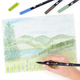 Tombow Dual Brush Pen Fırça Uçlu Kalem Seti 10 RENK LANDSCAPE COLOURS - 6