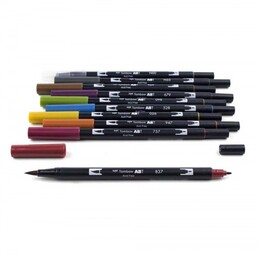 Tombow Dual Brush Pen Fırça Uçlu Kalem Seti 10 RENK MUTED COLOURS - 3