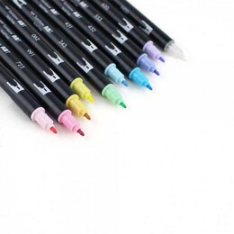 Tombow Dual Brush Pen Fırça Uçlu Kalem Seti 10 RENK PASTEL COLOURS - Thumbnail