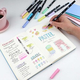 Tombow Dual Brush Pen Fırça Uçlu Kalem Seti 10 RENK PASTEL COLOURS - Thumbnail