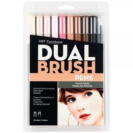 Tombow Dual Brush Pen Fırça Uçlu Kalem Seti 10 RENK PORTRAIT COLOURS - 1