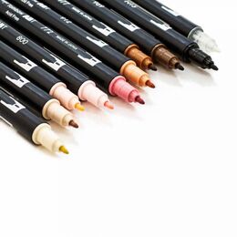 Tombow Dual Brush Pen Fırça Uçlu Kalem Seti 10 RENK PORTRAIT COLOURS