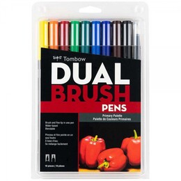 Tombow Dual Brush Pen Fırça Uçlu Kalem Seti 10 RENK PRIMARY COLOURS - Thumbnail