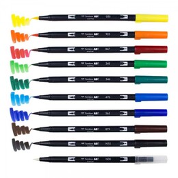 Tombow Dual Brush Pen Fırça Uçlu Kalem Seti 10 RENK PRIMARY COLOURS - Thumbnail