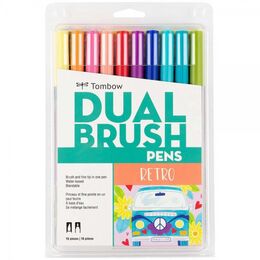Tombow Dual Brush Pen Fırça Uçlu Kalem Seti 10 RENK RETRO COLOURS - 1