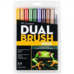 Tombow Dual Brush Pen Fırça Uçlu Kalem Seti 10 RENK SECONDARY COLOURS - Thumbnail