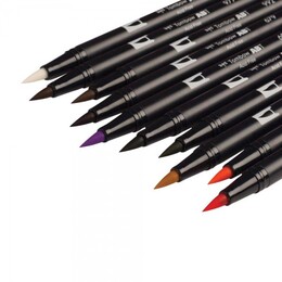 Tombow Dual Brush Pen Fırça Uçlu Kalem Seti 10 RENK SECONDARY COLOURS - Thumbnail