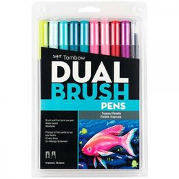 Tombow Dual Brush Pen Fırça Uçlu Kalem Seti 10 RENK TROPICAL COLOURS - 1