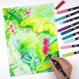 Tombow Dual Brush Pen Fırça Uçlu Kalem Seti 10 RENK TROPICAL COLOURS - 6