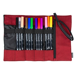 Tombow Dual Brush Pen Fırça Uçlu Kalem Seti 12 RENK PRIMARY COLOURS (Rulo Kalemlik Hediyeli) - Thumbnail