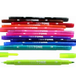 Tombow TwinTone Çift Uçlu Kalem Seti 12 Renk CANLI RENKLER