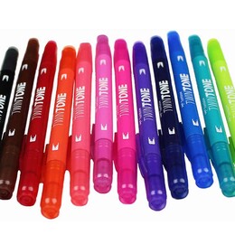 Tombow TwinTone Çift Uçlu Kalem Seti 12 Renk CANLI RENKLER - 4