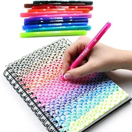 Tombow TwinTone Çift Uçlu Kalem Seti 12 Renk CANLI RENKLER - 6