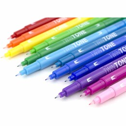Tombow TwinTone Çift Uçlu Kalem Seti 12 Renk GÖKKUŞAĞI RENKLER - 3