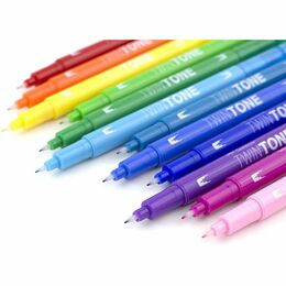 Tombow TwinTone Çift Uçlu Kalem Seti 12 Renk GÖKKUŞAĞI RENKLER - 3