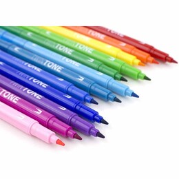 Tombow TwinTone Çift Uçlu Kalem Seti 12 Renk GÖKKUŞAĞI RENKLER - 4