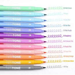 Tombow TwinTone Çift Uçlu Kalem Seti 12 Renk PASTEL RENKLER