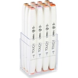 Touch Twin Brush Marker Fırça Uçlu Marker Seti 12 Renk TEN RENKLERİ - 1
