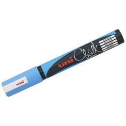 Uni Chalk 1.8-2.5 mm Yuvarlak Uç Su Bazlı Sıvı Tebeşir Kalemi Açık Mavi
