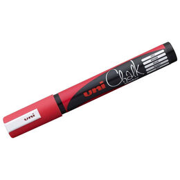 Uni Chalk 1.8-2.5 mm Yuvarlak Uç Su Bazlı Sıvı Tebeşir Kalemi Kırmızı