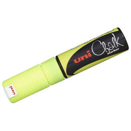 Uni Chalk 8 mm Kesik Uç Su Bazlı Sıvı Tebeşir Kalemi Fosforlu Sarı