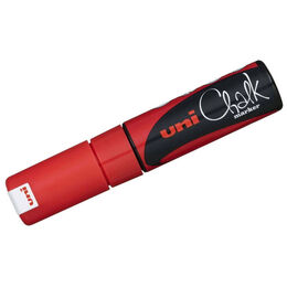 Uni Chalk 8 mm Kesik Uç Su Bazlı Sıvı Tebeşir Kalemi Kırmızı