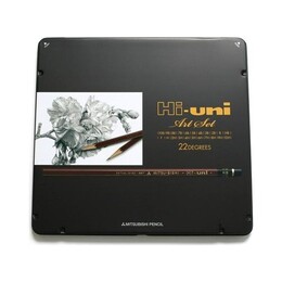 Uni Mitsubishi Hi-uni Art Set Dereceli Kalem Karakalem Eskiz Çizim Seti 10B-10H - 1