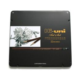 Uni Mitsubishi Hi-uni Art Set Dereceli Kalem Karakalem Eskiz Çizim Seti 10B-10H - 1