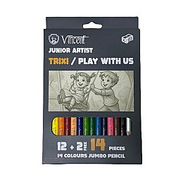 Vincent Trixi Üçgen Jumbo Kuruboya 13'lü 14 Renk - Vincent