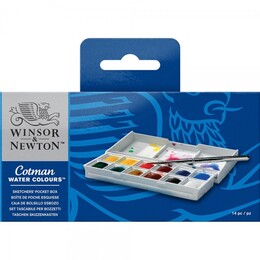 Winsor & Newton Cotman Sketchers' Pocket Box 1/2 Tablet Sulu Boya Seti 12 Renk - Thumbnail