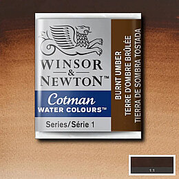 Winsor & Newton Cotman Yarım Tablet Sulu Boya 076 Burnt Umber - Winsor & Newton