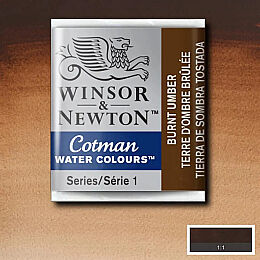 Winsor & Newton Cotman Yarım Tablet Sulu Boya 076 Burnt Umber - 1
