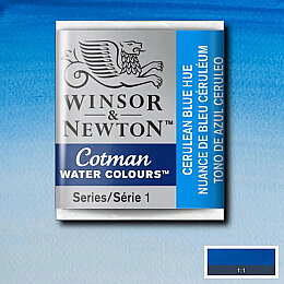 Winsor & Newton Cotman Yarım Tablet Sulu Boya 139 Cerulean Blue Hue - Winsor & Newton