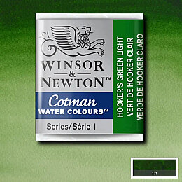 Winsor & Newton Cotman Yarım Tablet Sulu Boya 314 Hooker’s Green Light - Winsor & Newton