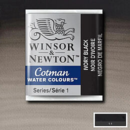 Winsor & Newton Cotman Yarım Tablet Sulu Boya 331 Ivory Black - 1