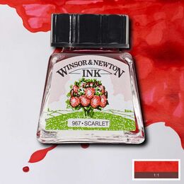 Winsor & Newton Drawing Ink Çizim Mürekkebi 14 ml. 601 Scarlet