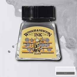 Winsor & Newton Drawing Ink Çizim Mürekkebi 14 ml. 617 Silver