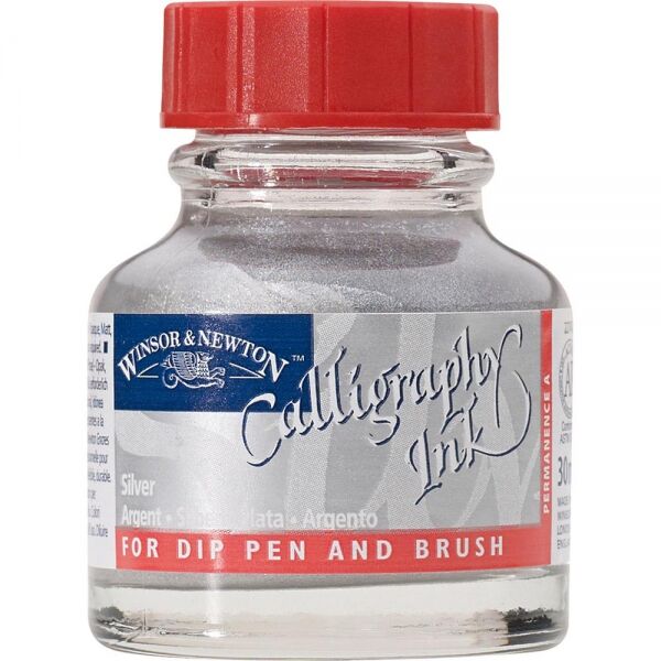 Winsor & Newton Kaligrafi Mürekkebi 30 Ml. Metallıc Sılver