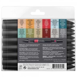 Winsor & Newton ProMarker Kalem Seti 12+1 Renk GENİŞLETİLMİŞ MANGA SETİ 2 - 2