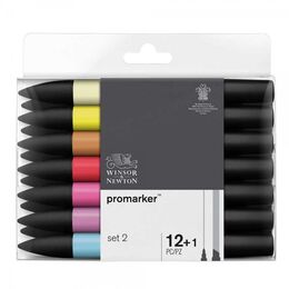Winsor & Newton ProMarker Kalem Seti 12+1 Renk SET 2 - 1
